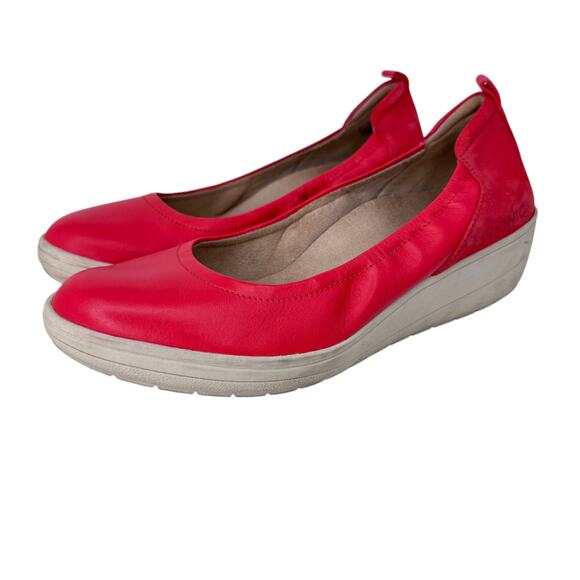 Vionic Jacey Poppy Ballet Flat Wedge Shoes Womens Red Size 8 Rubber Sole Slip On - Picture 3 of 10